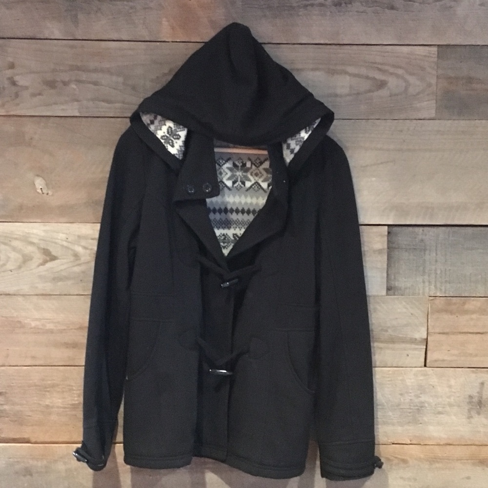 Lightweight hooded jacket with sweater lining